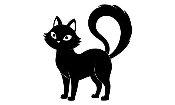 Black Cat Illustration Cartoon Vector
