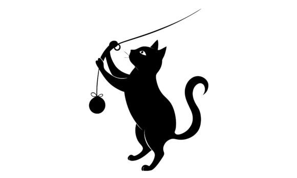 Black Cat Playing with a Toy