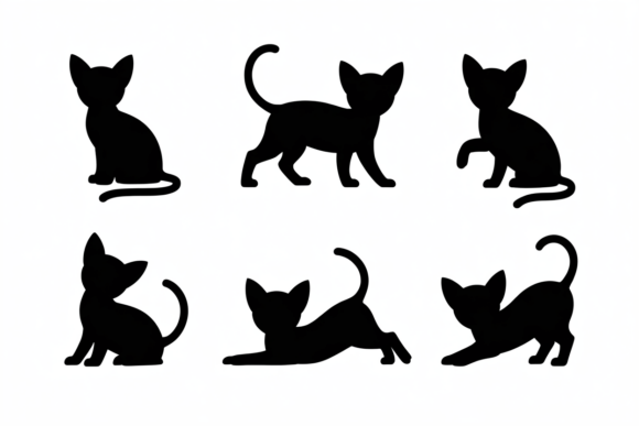 Black Cat Silhouette Figures