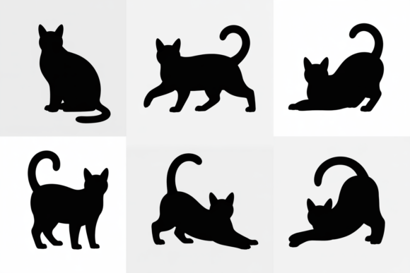 Black Cat Silhouettes Design