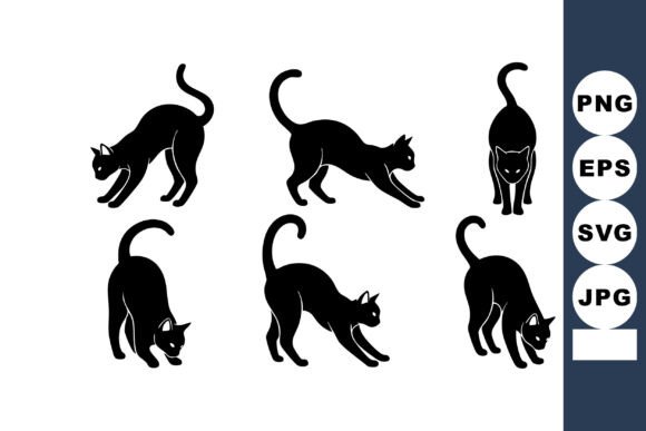 Black Cat Silhouettes Poses