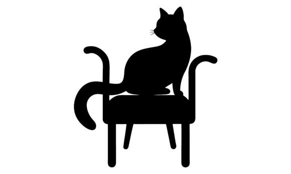 Black Cat Sitting on a Chair