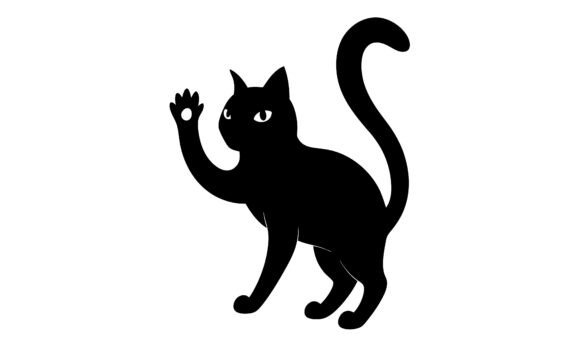 Black Cat Vector Greeting Vector