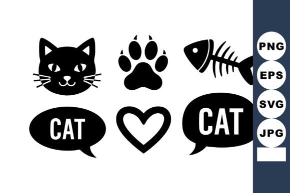 Cat Icons Speech Bubble Vector