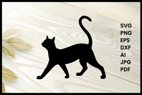 Cat Stretching Silhouette Vector