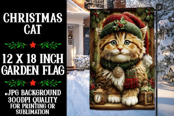 Christmas Cat Garden Flag Design 2