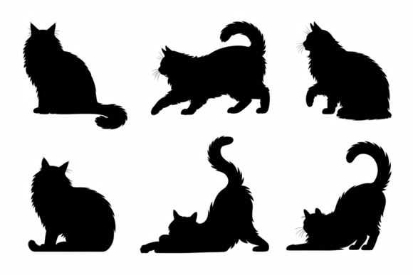 Cute Black Cat Silhouettes