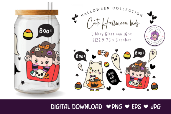 Halloween Libbey Glass Wrap Witch Cat