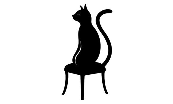 Silhouette of a Cat Sitting on Chair