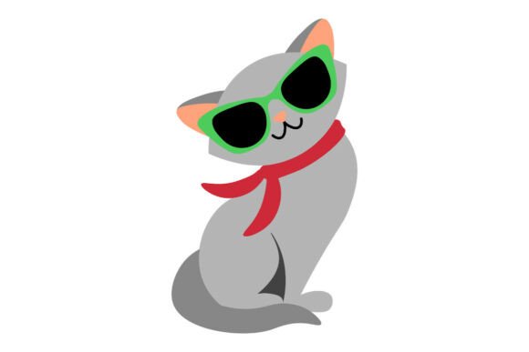 Trendy Cat Embroidery Design