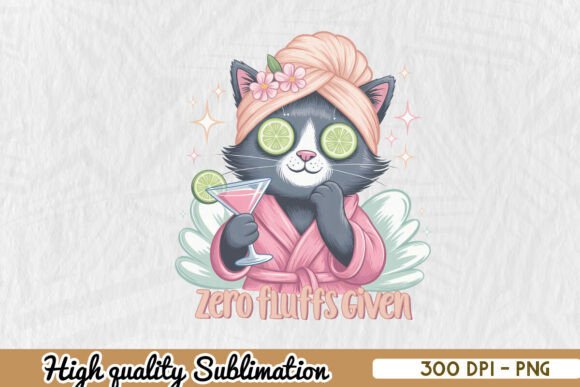 Zero Fluffs Given Cat Sublimation PNG